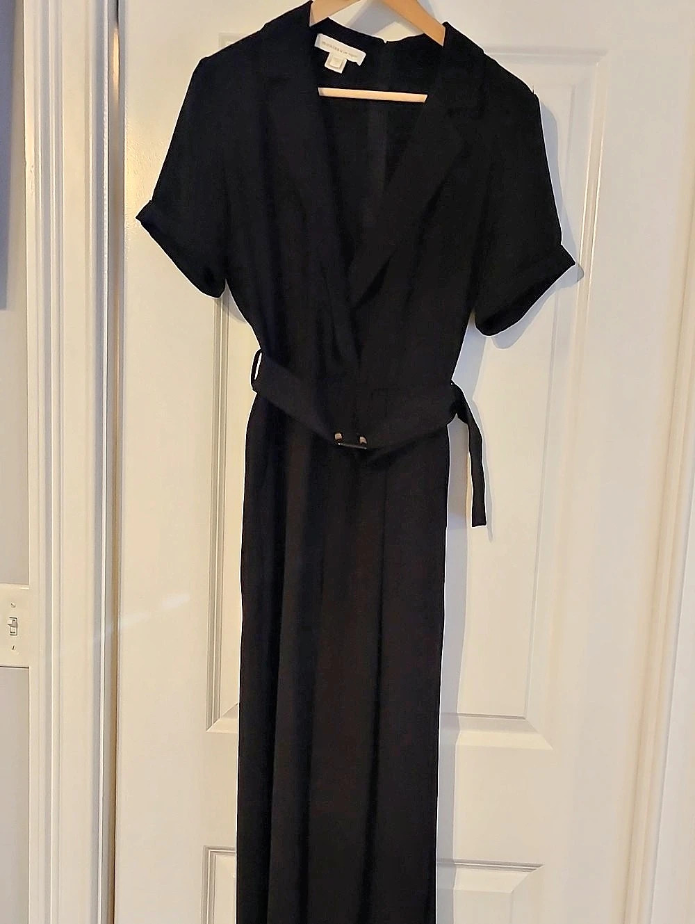 monteau Los Angeles Black Belted Jumpsuit Size Large